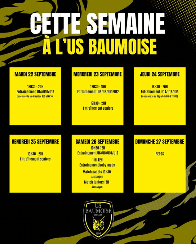 Programme de la semaine